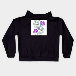 Colored Striped Pattern with Vintage Floral Motifs Kids Hoodie